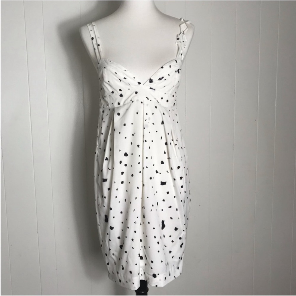 Anthropologie Anthro Twinkle By Wenlan Mini Dress Cream Black 4